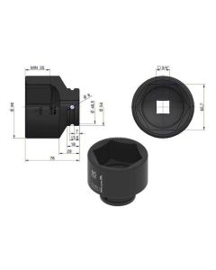 Löökpadrun 65mm 3/4" DIN 3129