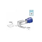 Juhtmeots pesa-pistik 6,3x0,8mm sinine 10tk